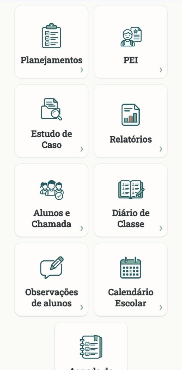 AssessorIA Docente: ferramentas de planejamento, PEI, relatórios, chamada e calendário escolar.